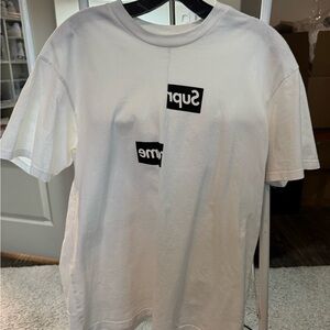 Supreme x Comme Des Garcons White Box Logo Short Sleeve Tee